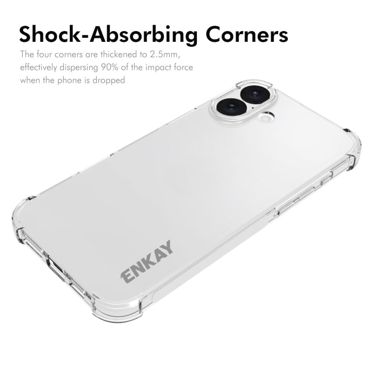 For iPhone 16 Plus ENKAY Hat-Prince Transparent TPU Shockproof Phone Case - iPhone 16 Plus Cases by ENKAY | Online Shopping UK | buy2fix