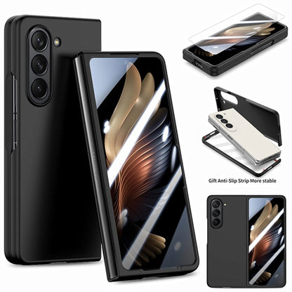 For Samsung Galaxy Z Fold5 JUNSUNMAY Smoothly PC + 9H Tempered Glass Protector Folding Phone Case(Black) - Galaxy Z Fold5 Cases by JUNSUNMAY | Online Shopping UK | buy2fix