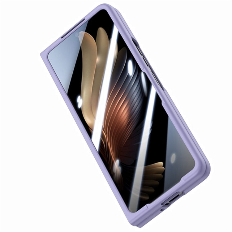 For Samsung Galaxy Z Fold5 JUNSUNMAY Smoothly PC + 9H Tempered Glass Protector Folding Phone Case(Pink) - Galaxy Z Fold5 Cases by JUNSUNMAY | Online Shopping UK | buy2fix