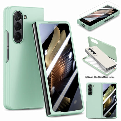 For Samsung Galaxy Z Fold6 JUNSUNMAY Smoothly PC + 9H Tempered Glass Protector Folding Phone Case(Light Green) - Galaxy Z Fold6 5G Cases by JUNSUNMAY | Online Shopping UK | buy2fix