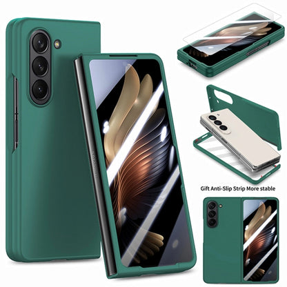 For Samsung Galaxy Z Fold6 JUNSUNMAY Smoothly PC + 9H Tempered Glass Protector Folding Phone Case(Dark Green) - Galaxy Z Fold6 5G Cases by JUNSUNMAY | Online Shopping UK | buy2fix