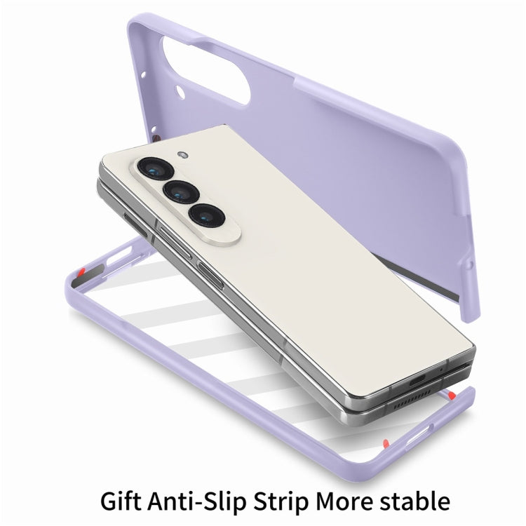 For Samsung Galaxy Z Fold6 JUNSUNMAY Smoothly PC + 9H Tempered Glass Protector Folding Phone Case(Purple) - Galaxy Z Fold6 5G Cases by JUNSUNMAY | Online Shopping UK | buy2fix