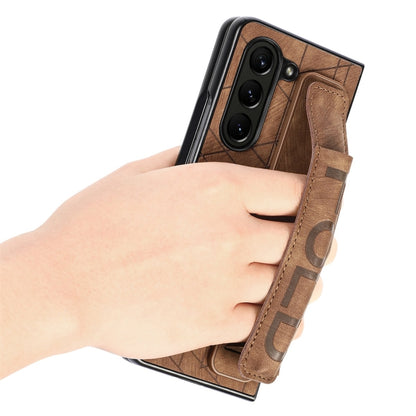 For Samsung Galaxy Z Fold6 JUNSUNMAY Retro Pattern Leather Skin PC Folding Phone Case with Pen Slot(Purple) - Galaxy Z Fold6 5G Cases by JUNSUNMAY | Online Shopping UK | buy2fix