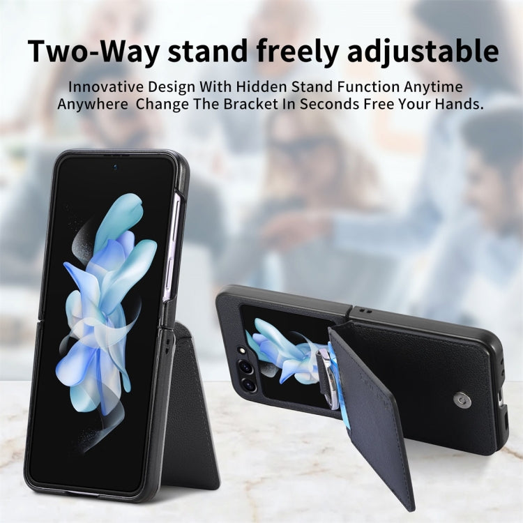 For Samsung Galaxy Z Flip6 / Flip7 FE JUNSUNMAY Litchi Leather Skin PC Folding Phone Case(Black) - Galaxy Z Flip6 5G Cases by JUNSUNMAY | Online Shopping UK | buy2fix
