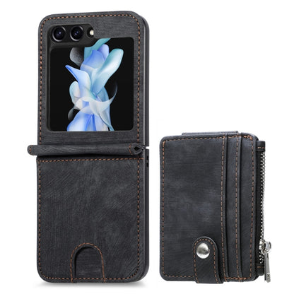 For Samsung Galaxy Z Flip5 JUNSUNMAY Wallet Leather Phone Case with Card Slots(Black) - Galaxy Z Flip5 Cases by JUNSUNMAY | Online Shopping UK | buy2fix
