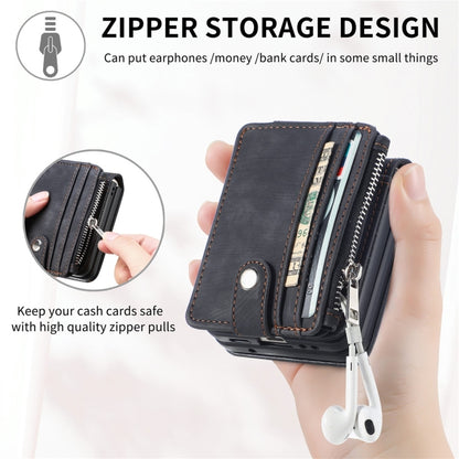 For Samsung Galaxy Z Flip5 JUNSUNMAY Wallet Leather Phone Case with Card Slots(Black) - Galaxy Z Flip5 Cases by JUNSUNMAY | Online Shopping UK | buy2fix