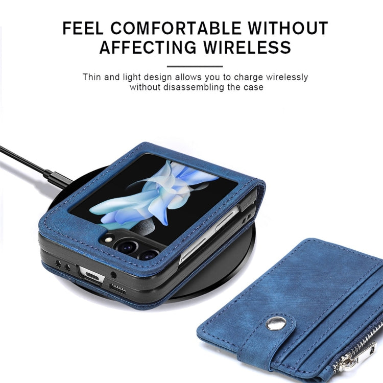 For Samsung Galaxy Z Flip5 JUNSUNMAY Wallet Leather Phone Case with Card Slots(Black) - Galaxy Z Flip5 Cases by JUNSUNMAY | Online Shopping UK | buy2fix