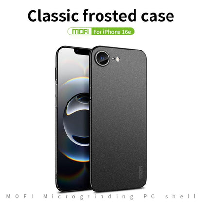 For iPhone 16e MOFI Fandun Series Frosted PC Ultra-thin All-inclusive Phone Case(Black) - iPhone 16e Cases by MOFI | Online Shopping UK | buy2fix