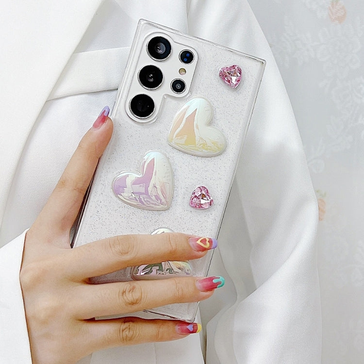 For Samsung Galaxy S25 Ultra 5G Love Epoxy TPU Protective Case(Transparent) by buy2fix