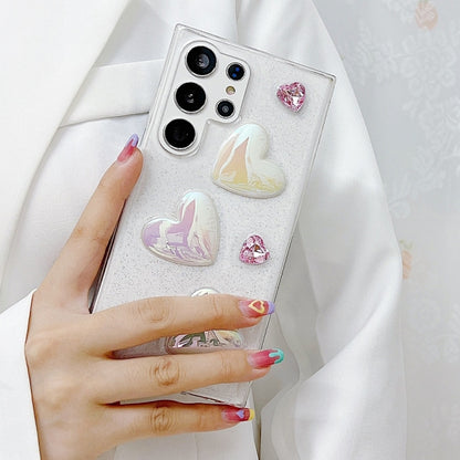 For Samsung Galaxy S25 Ultra 5G Love Epoxy TPU Protective Case(Transparent) by buy2fix