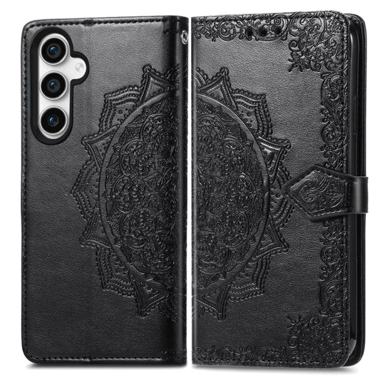 For Samsung Galaxy S23 FE 5G Mandala Flower Embossed Leather Phone Case(Black) by buy2fix