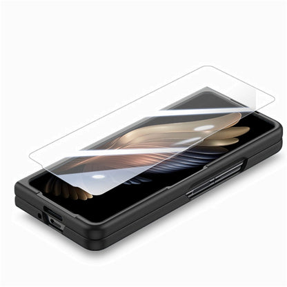 For   Samsung   Galaxy Z Fold5  5G Integrated Wristband Genuine Leather Phone Case(Black) - Galaxy Z Fold5 Cases by buy2fix | Online Shopping UK | buy2fix