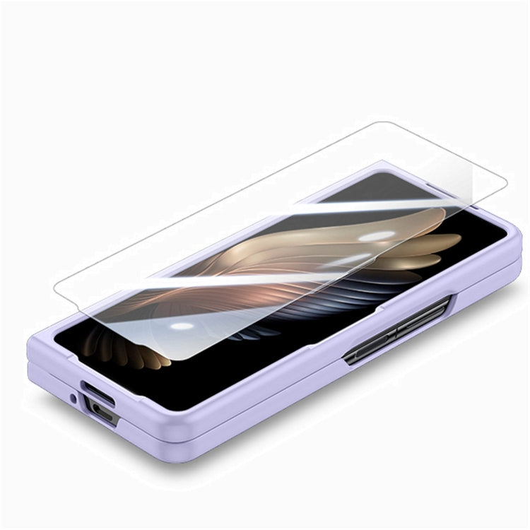 For   Samsung   Galaxy Z Fold5  5G Integrated Wristband Genuine Leather Phone Case(Purple) - Galaxy Z Fold5 Cases by buy2fix | Online Shopping UK | buy2fix