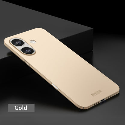 For iPhone 16 MOFI Frosted PC Ultra-thin Hard Phone Case(Gold) - iPhone 16 Cases by MOFI | Online Shopping UK | buy2fix