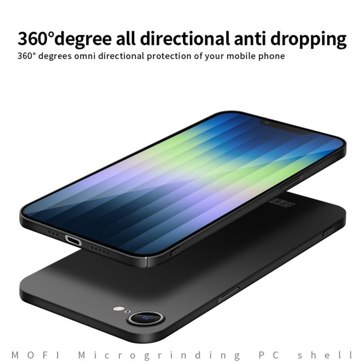 For iPhone 16e MOFI Frosted PC Ultra-thin Hard Phone Case(Black) - iPhone 16e Cases by MOFI | Online Shopping UK | buy2fix