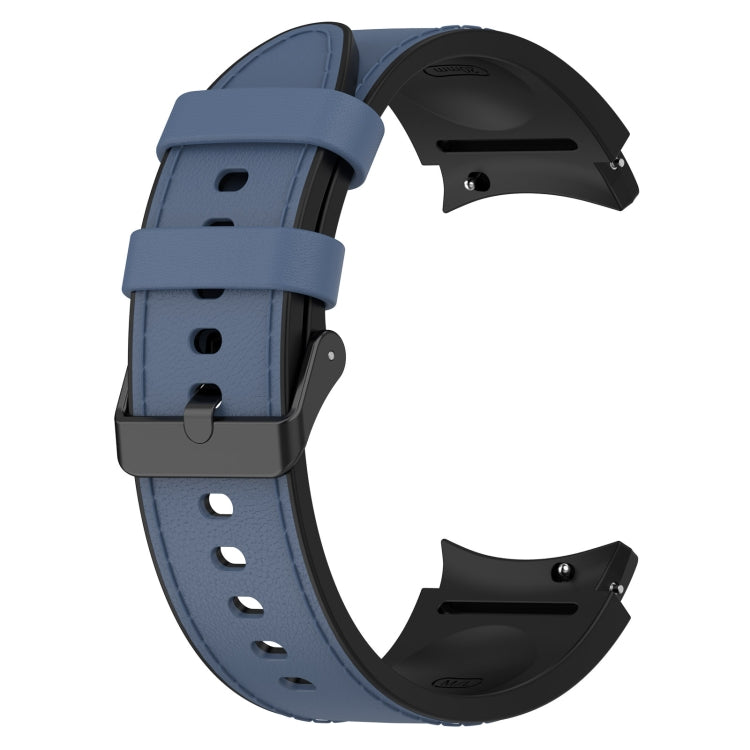 For Samsung Galaxy Watch 6 Classic Silicone Leather Black Buckle Watch Band(Midnight Blue) - Watch Bands by buy2fix | Online Shopping UK | buy2fix