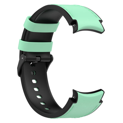 For Samsung Galaxy Watch 6 Classic Silicone Leather Black Buckle Watch Band(Green) - Watch Bands by buy2fix | Online Shopping UK | buy2fix