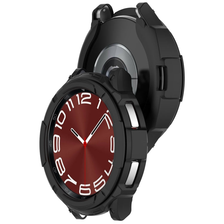 For Samsung Galaxy Watch 6 Classic 43mm Rotating Ring + TPU Armor Watch Protective Case(Black) by buy2fix