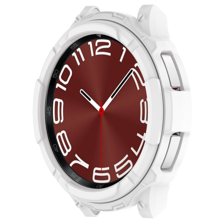 For Samsung Galaxy Watch 6 Classic 47mm Rotating Ring + TPU Armor Watch Protective Case(White) by buy2fix