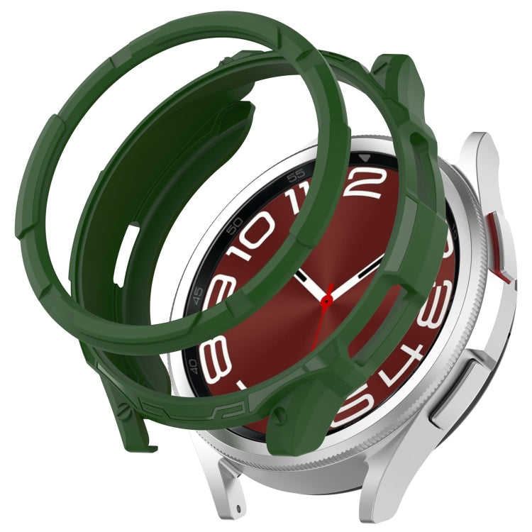 For Samsung Galaxy Watch 6 Classic 47mm Rotating Ring + TPU Armor Watch Protective Case(Green) by buy2fix