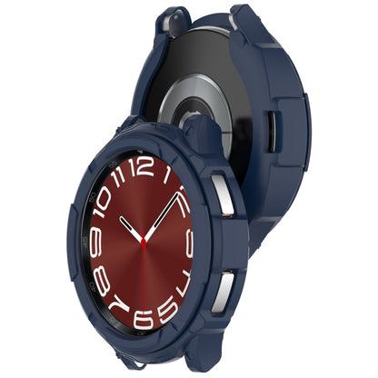 For Samsung Galaxy Watch 6 Classic 47mm Rotating Ring + TPU Armor Watch Protective Case(Blue) by buy2fix