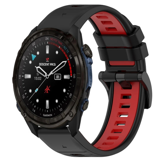 For Garmin Descent Mk3i 43mm Sports Two-Color 20mm Silicone Watch Band(Black+Red)