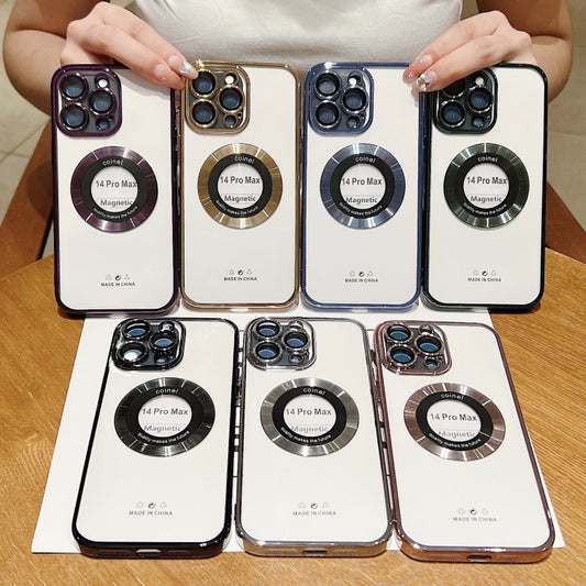 For iPhone 16 Pro Electroplating Magsafe TPU Phone Case(Blue) by buy2fix