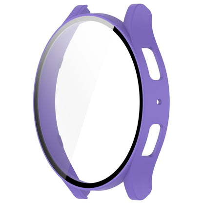 For Samsung Galaxy Watch6 40mm PC + Tempered Film Integrated Watch Protective Case(Purple) - Watch Cases by buy2fix | Online Shopping UK | buy2fix