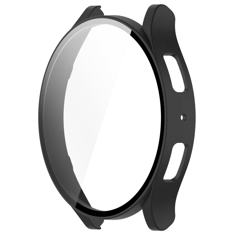 For Samsung Galaxy Watch6 44mm PC + Tempered Film Integrated Watch Protective Case(Black) - Watch Cases by buy2fix | Online Shopping UK | buy2fix