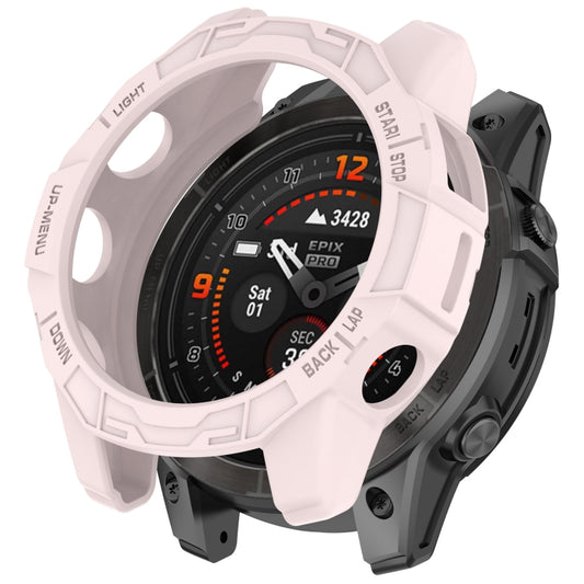 For Garmin Epix Pro / Epix Pro Gen 2 51mm / Fenix 7X / 7X Pro Armored TPU Half Wrapped Watch Protective Case(Pink) - Watch Cases by buy2fix | Online Shopping UK | buy2fix