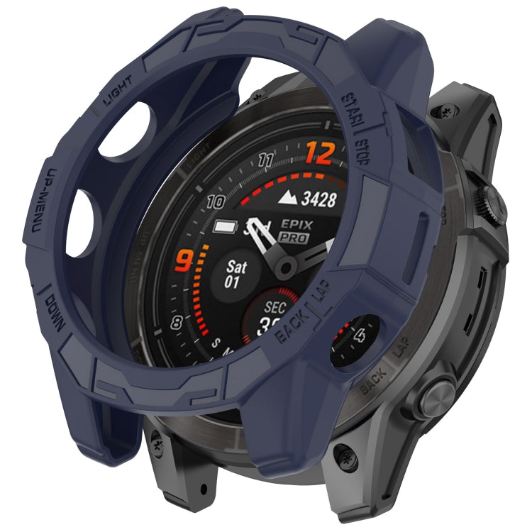 For Garmin Epix Pro / Epix Pro Gen 2 42mm / Fenix 7S / 7S Pro Armored TPU Half Wrapped Watch Protective Case(Blue) - Watch Cases by buy2fix | Online Shopping UK | buy2fix