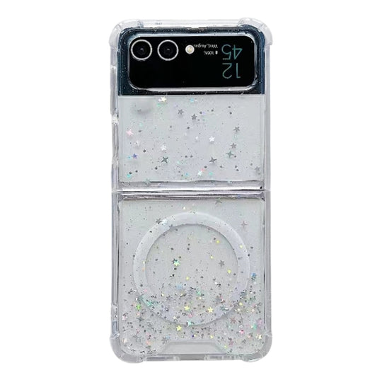For Samsung Galaxy Z Flip4 Magsafe Glitter TPU Phone Case(White)
