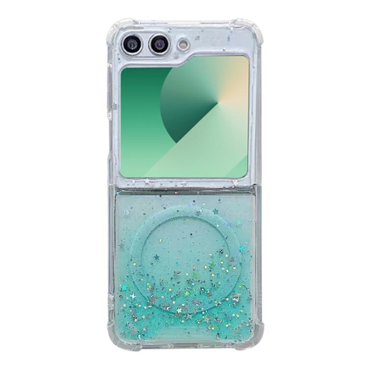 For Samsung Galaxy Z Flip5 Magsafe Glitter TPU Phone Case(Green) by buy2fix