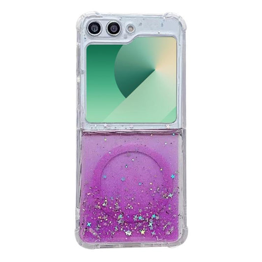 For Samsung Galaxy Z Flip5 Magsafe Glitter TPU Phone Case(Purple) by buy2fix