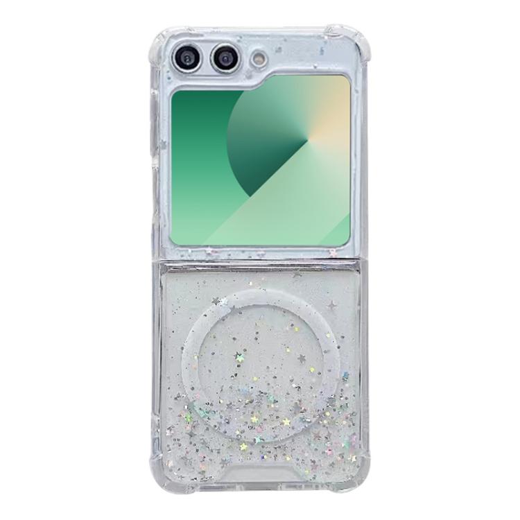 For Samsung Galaxy Z Flip5 Magsafe Glitter TPU Phone Case(White) by buy2fix