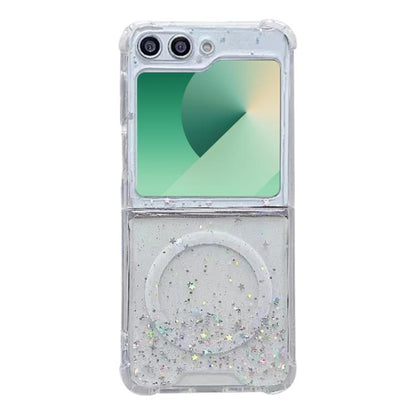 For Samsung Galaxy Z Flip5 Magsafe Glitter TPU Phone Case(White) by buy2fix