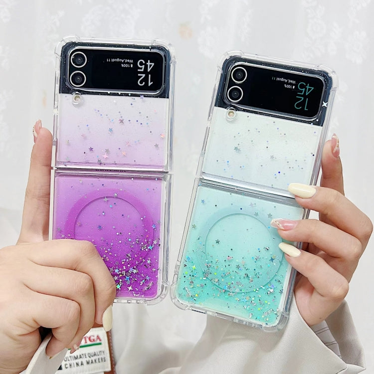 For Samsung Galaxy Z Flip5 Magsafe Glitter TPU Phone Case(White) by buy2fix