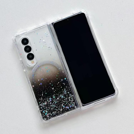 For Samsung Galaxy Z Fold4 Magsafe Glitter TPU Phone Protective Case(Black)