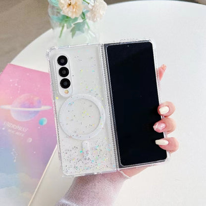 For Samsung Galaxy Z Fold5 Magsafe Glitter TPU Phone Protective Case(White) by buy2fix