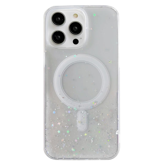 For iPhone 13 Pro Max Glitter MagSafe Hybrid Clear TPU Phone Case(White) by buy2fix