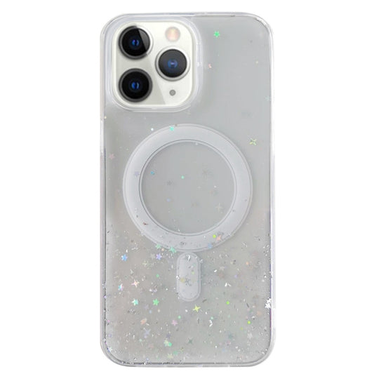 For iPhone 11 Pro MagSafe Glitter Hybrid Clear TPU Phone Case(White) - iPhone 11 Pro Cases by buy2fix | Online Shopping UK | buy2fix