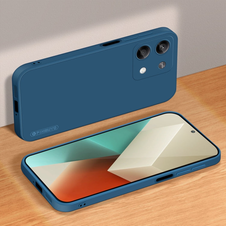 For Xiaomi Redmi Note 13 PINWUYO Sense Series Liquid Silicone TPU Phone Case(Blue) - Note 13 Cases by PINWUYO | Online Shopping UK | buy2fix