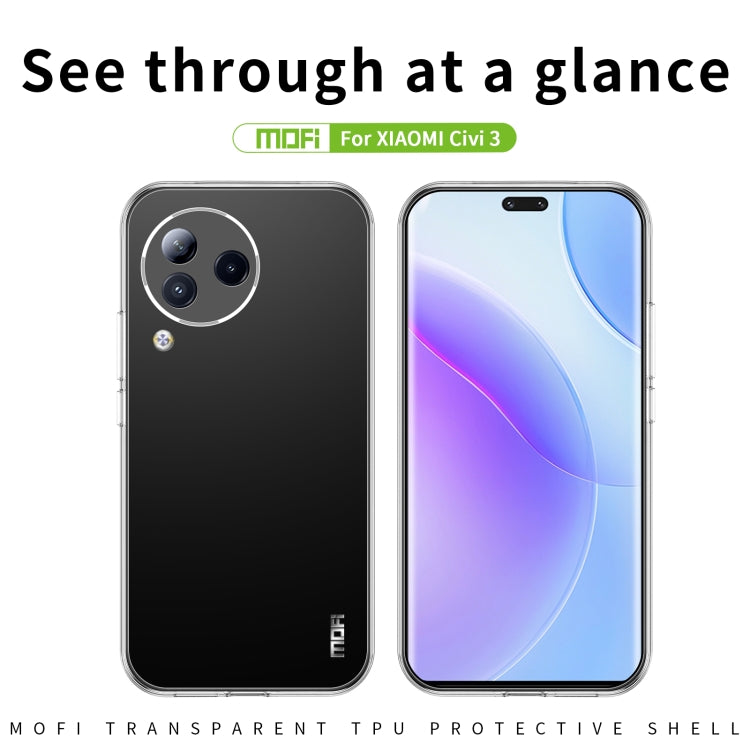 For Xiaomi Civi 3 MOFI Ming Series Ultra-thin TPU Phone Case(Transparent) - Xiaomi Cases by MOFI | Online Shopping UK | buy2fix