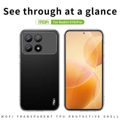 For Xiaomi Redmi K70 / K70 Pro MOFI Ming Series Ultra-thin TPU Phone Case(Transparent) - K70 Pro Cases by MOFI | Online Shopping UK | buy2fix