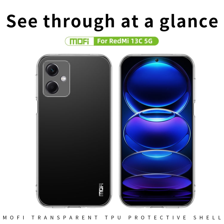 For Xiaomi Redmi 13C 5G MOFI Ming Series Ultra-thin TPU Phone Case(Transparent) - 13C Cases by MOFI | Online Shopping UK | buy2fix