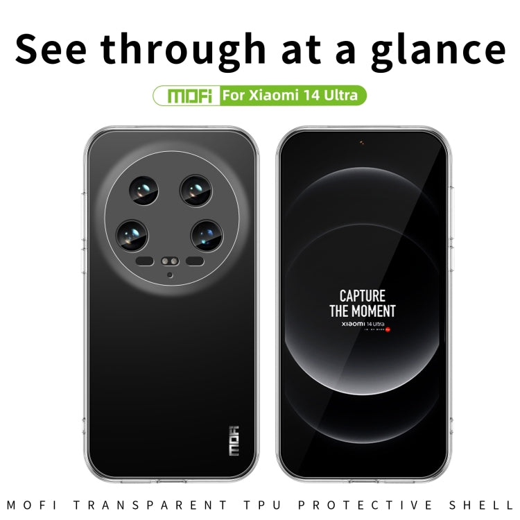 For Xiaomi 14 Ultra MOFI Ming Series Ultra-thin TPU Phone Case(Transparent) by MOFI