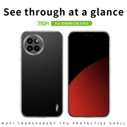 For Xiaomi Civi 4 Pro MOFI Ming Series Ultra-thin TPU Phone Case(Transparent) - Xiaomi Cases by MOFI | Online Shopping UK | buy2fix