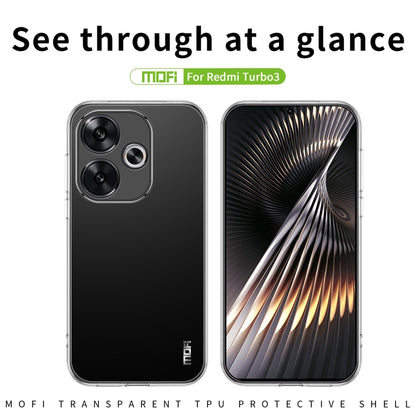 ForXiaomi Redmi Turbo 3 MOFI Ming Series Ultra-thin TPU Phone Case(Transparent) by MOFI