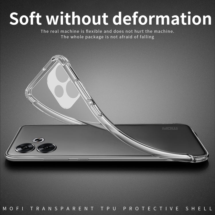ForXiaomi Redmi Turbo 3 MOFI Ming Series Ultra-thin TPU Phone Case(Transparent) by MOFI