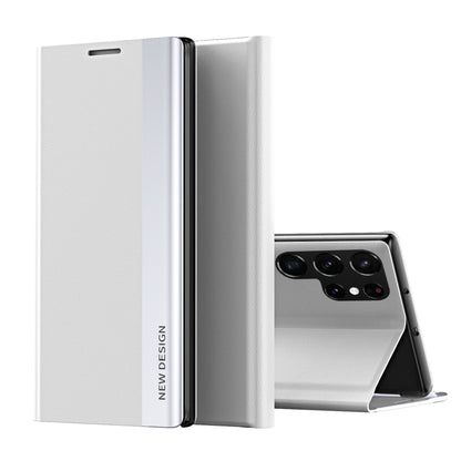 For Samsung Galaxy S25 Ultra 5G Side Electroplated Adsorption Leather Phone Case(White) by buy2fix
